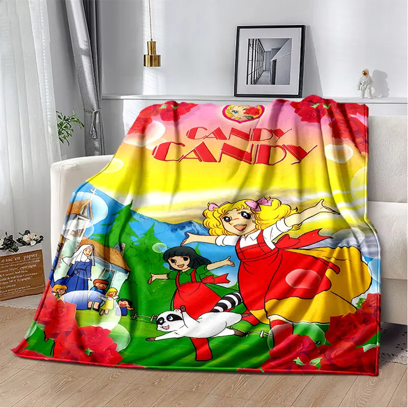 2025 New Style Candy Candy Girl Cartoon Anime Soft Plush Blanket,Flannel Throw Blanket Polyester Blanket for Living Room Bedroom Sofa Kid Gift - View 15