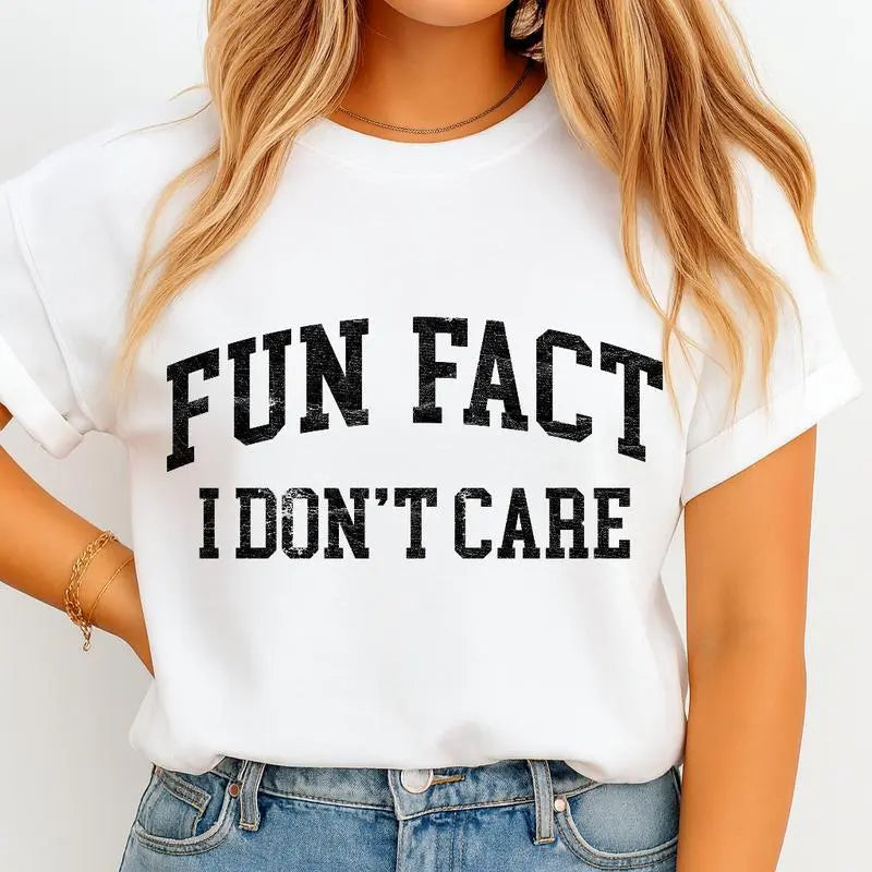 Fun Fact I Don’t Care Sweatshirt - Sarcastic College Style