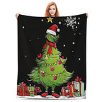 Funny Cartoon Christmas Print Super Soft Flannel Blanket, multi-purpose, suitable for sofa, bedroom, office or camping, suitable for all seasons - View 13