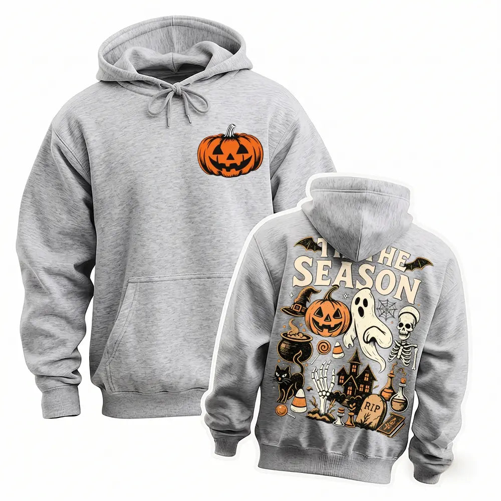Halloween Spooky Season Graphic Hoodie Pullover Sweatshirt