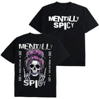 Men's Baggy Pullover Hoodie - Funny Spooky Skeleton Hands & Skull Messy Bun Graphic Print Classic Top, Soft Cotton Casual Alternative Ghost Style, for Party, Check Size Chart, Cute, Hand Wash, Do Not Bleach,sohochic
