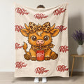Cartoon Printed Character-Themed Cute Highland Cow Pattern Throw Blanket, 100% Polyester Cute Home Textile, Soft Warm Lightweight Blanket for Home & Office Gifts - View 10