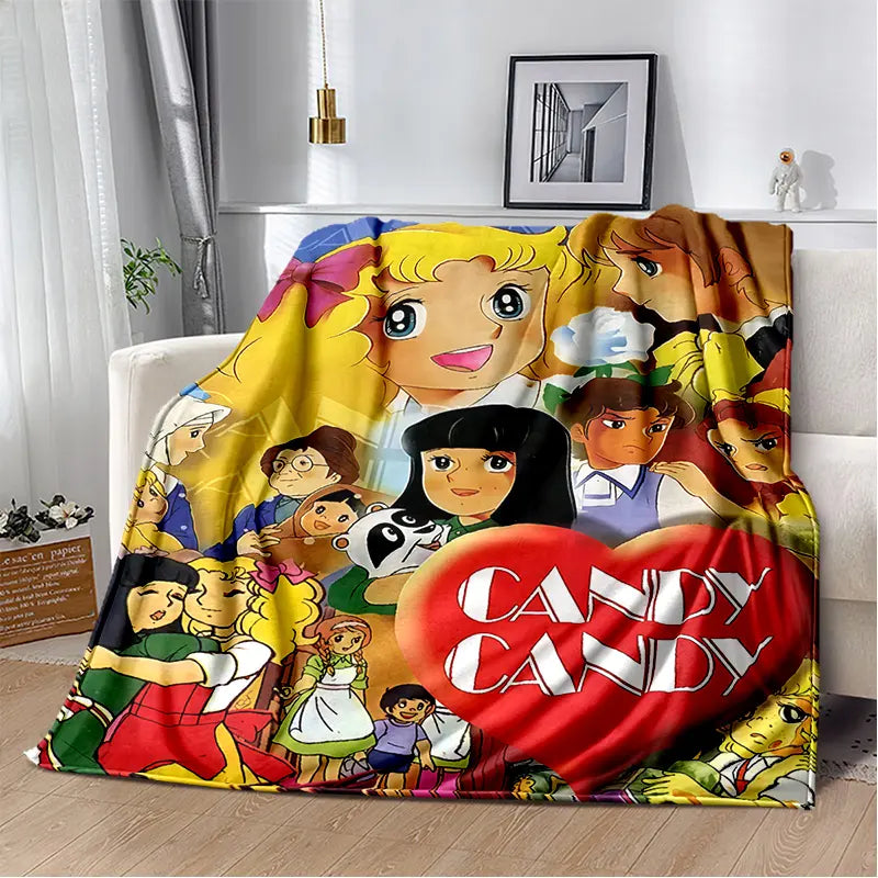 2025 New Style Candy Candy Girl Cartoon Anime Soft Plush Blanket,Flannel Throw Blanket Polyester Blanket for Living Room Bedroom Sofa Kid Gift - View 8