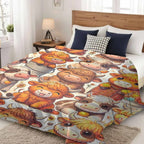 Highland Cow Flannel Throw Blanket - Cute Cows Cartoon Print, Anti-Pilling Flannel Fabric, Plush-Durable Weave, Soft Warm Lightweight Decorative for Sofa Bedroom, Sohochic Gift - View 3