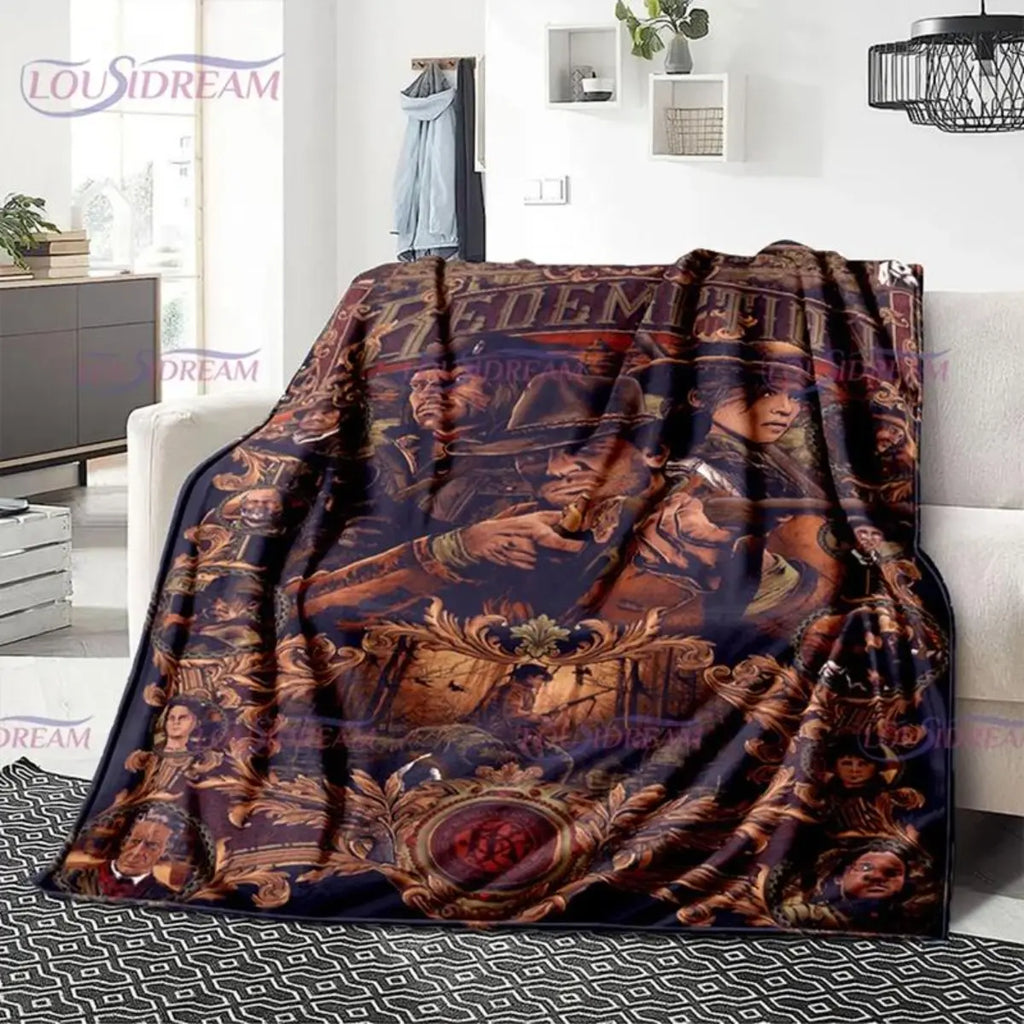 Red Dead Redemption John Marston Flannel Blanket - Premium Flannel Material Game Series Cowboy Characters Throw for Home Bedspread Decoration Mother's Day Valentine's Day Birthday Christmas Gift - View 22