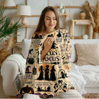 Comfortable Halloween Three Witches & Pumpkin Print Flannel Blanket, Soft Warm Anti-Pilling Cozy Throw, Ideal Fall & Winter Gift, Fall Blankets - View 8