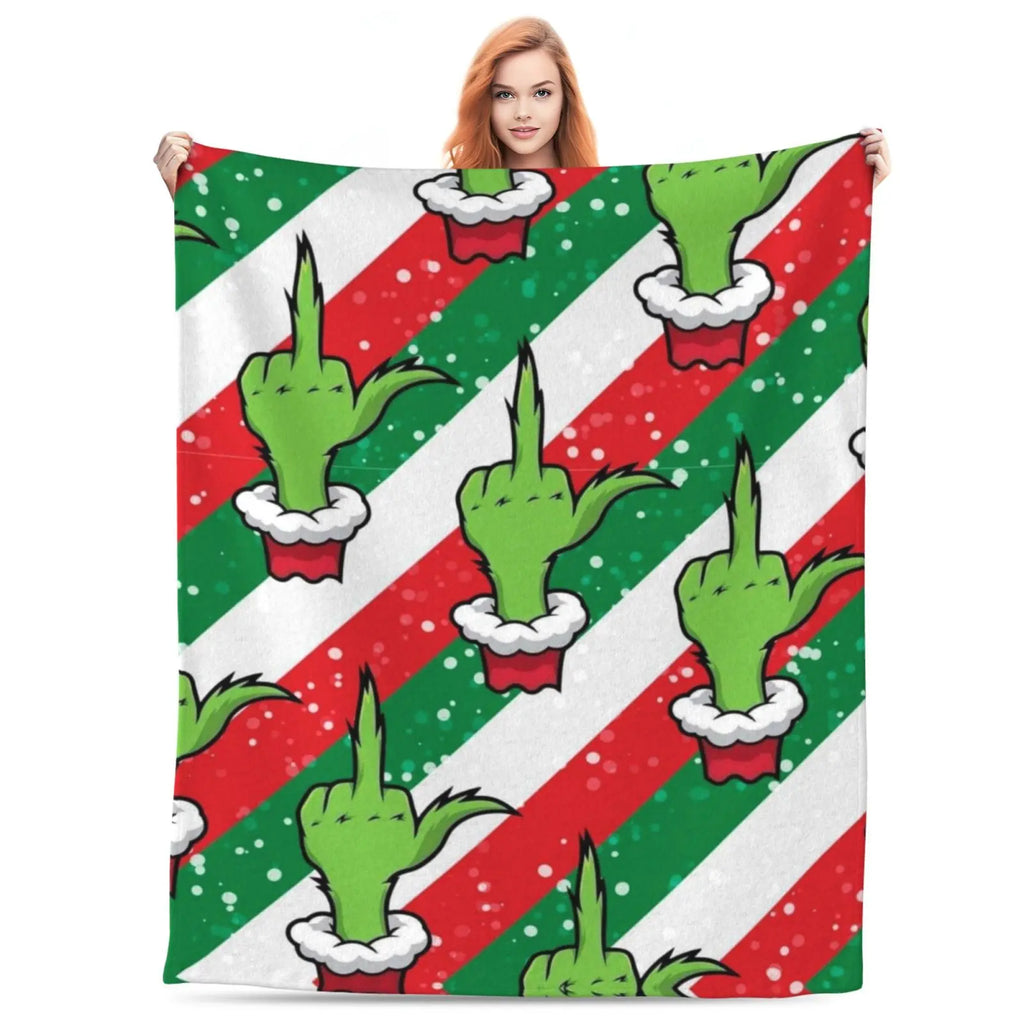 Funny Cartoon Christmas Print Super Soft Flannel Blanket, multi-purpose, suitable for sofa, bedroom, office or camping, suitable for all seasons - View 9