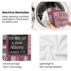 [Summer Sale Deals] Christian Bible Verse Blanket for Women Men, Inspirational Religious Gift for Him Her, 100% Polyester Flannel Blanket, One-Sided Print - View 8