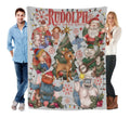 Rudolph the Red - Nosed Reindeer Christmas - Themed Blanket| Sofa Binging Throw, AC Home Blanket, Outdoor Picnic Vibe For Christmas party decor, winter family movie nights, New Year gathering decor Ideal for Christmas, New Year's Day, New Year - View 1