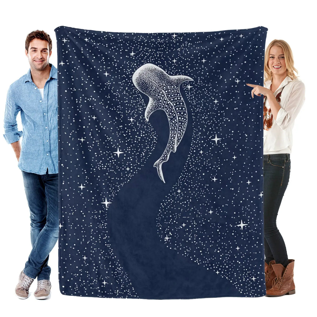 Romantic ocean style whale shark pattern warm blanket children adult nap blanket soft and comfortable suitable for all seasons - View 16