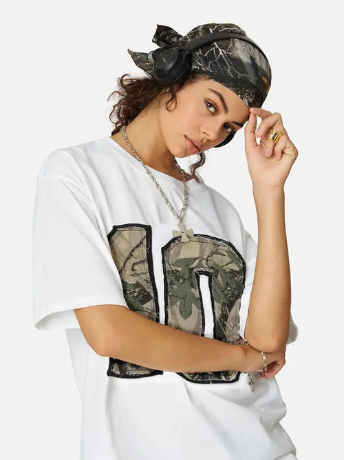 Aelfric Eden Camo 10 Patch Oversized Tee Unisex Streetwear