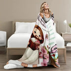 Christian Print Throw Blanket - Fluffy, Soft Cozy Cartoon Printed Jesus & Kids Design, Ultra Plush Lightweight, Floral Scripture, Machine Washable Blanket for Bed, Christmas Easter Gift - View 7