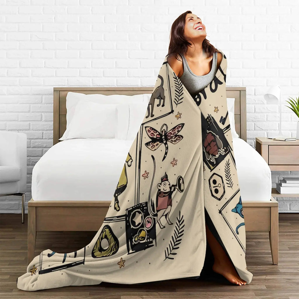 Cartoon Movie Animal Collage Flannel Plush Throw Blanket - Allover Print, All-Season Cozy Gothic Fleece, Cartoon Graphic Throw for Horror Movie Fans (Halloween, Birthdays Gifts), Flannel Plush Throws, Allover Print Blankets - View 7