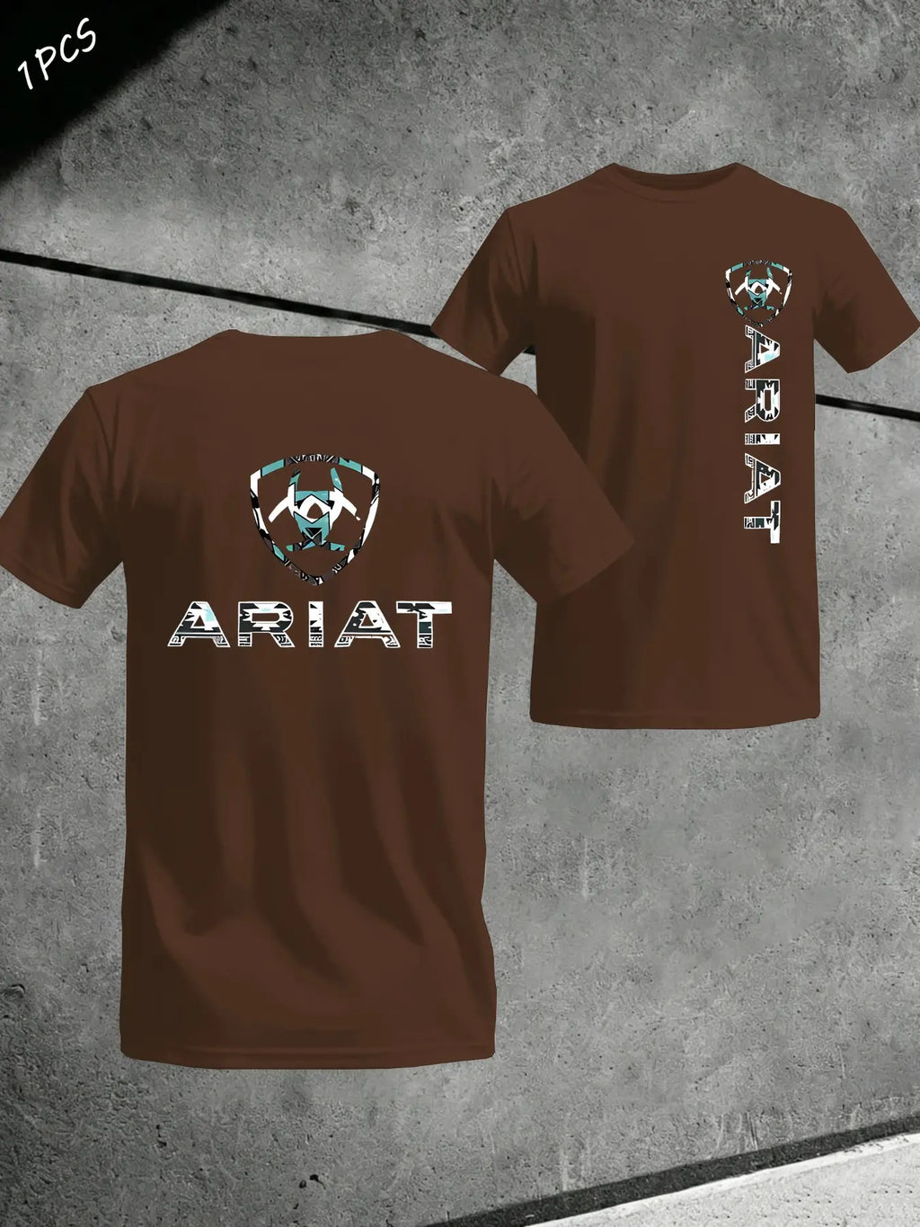 Men's Ariat Print Graphic T-Shirt, Casual Long Sleeve Top, Comfortable Fit for Daily Wear, Ideal for Home & Leisure Activities, Menswear