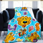 Soft Flannel Blanket Bear in the Big Blue House Cartoon Design, Cozy Throw for Living Room Office Sofa, Perfect Gift for All Seasons Thin Blanket Dream Workshop - View 4