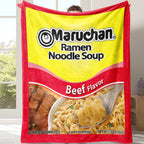 Chicken Noodle Pattern Graphic Throw Blanket, Soft Comfortable Warm Decorative Home Decor for Office, School, Dormitory & Camping #GLOBAL PICKS - View 3