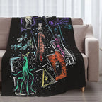 Cartoon Movie Animal Collage Flannel Plush Throw Blanket - Allover Print, All-Season Cozy Gothic Fleece, Cartoon Graphic Throw for Horror Movie Fans (Halloween, Birthdays Gifts), Flannel Plush Throws, Allover Print Blankets - View 11