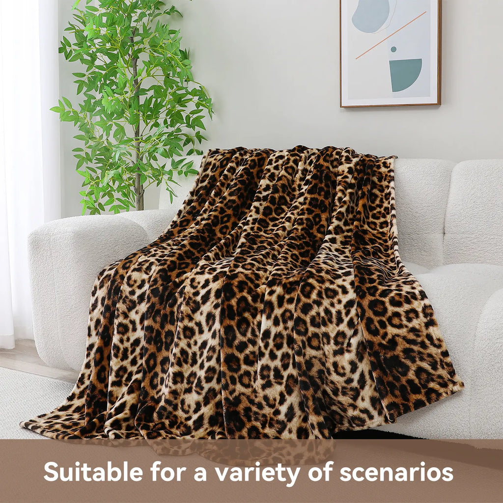 Naviliving Premium Leopard Print Blanket Thickening And No Shedding Machine Washable Suitable For Rental Property Sofa Living Room Decoration And Office Summer Air Conditioning Blanket - View 3