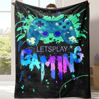 Gamepad Pattern Flannel with Storage Bag, 1 Count Soft Throw Blanket for Sofa, Bed, Couch, Warm & Comfortable Blanket for Home, Travel, Camping, Office, Flannel Throw Blankets, Lightweight Flannel Blanket, Soft Blankets and Throws - View 11