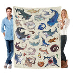 Romantic ocean style whale shark pattern warm blanket children adult nap blanket soft and comfortable suitable for all seasons - View 11