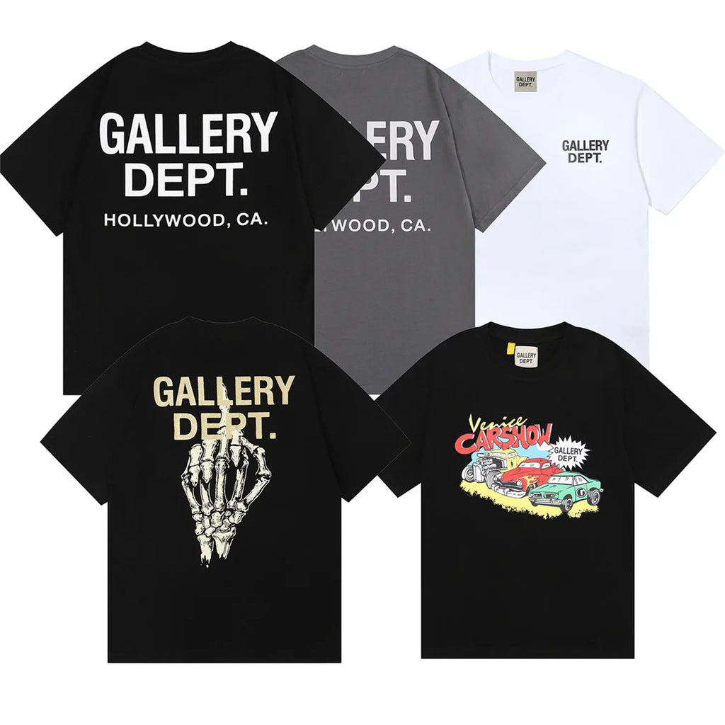 GALLERY DEPT Classic Letter Skull T-Shirt for Men & Women