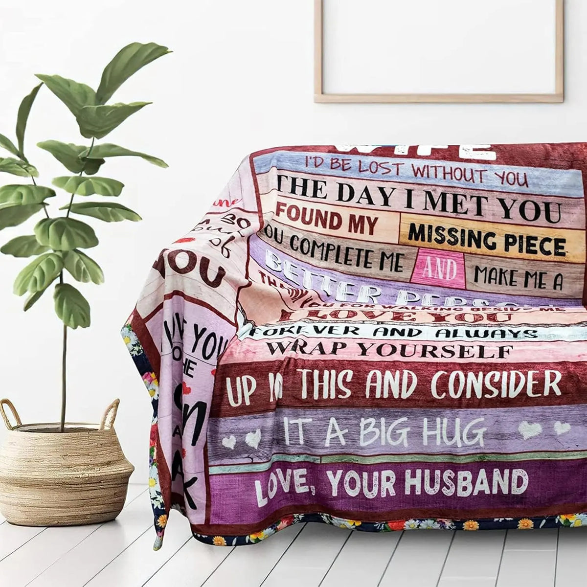 [SummerVibes] Blanket Gifts for Wife Romantic Anniversary Birthday Gifts for Wife Her I Love You Presents for Wife from Husband to My Wife Warm Gifts for Christmas Valentine's Mother's Day - View 2