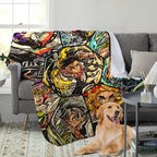 Ultra-Soft Anime Print Flannel Throw Blanket Home Sofa Bedroom Dorm Couch Office Car Travel Blankets Gift for Men Women Boys Girls - View 5