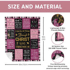 [Summer Sale Deals] Christian Bible Verse Blanket for Women Men, Inspirational Religious Gift for Him Her, 100% Polyester Flannel Blanket, One-Sided Print - View 9