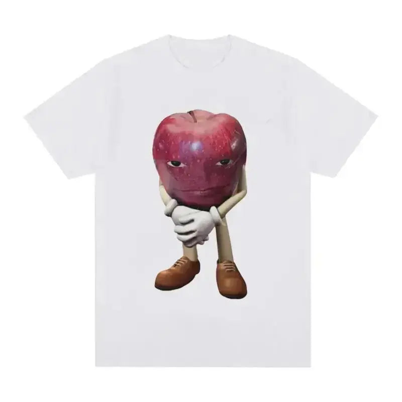 Unisex Funny Me Asf Apple Face Meme Cotton Tee, Retro Casual Golf Gift T-Shir
