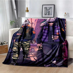Cartoon Anime Jujutsu Kaisen Throws Blanket Super Soft Featuring Yuji,Megumi,obara and Satoru Gojo Blanket for Travel Beding Bed - View 37