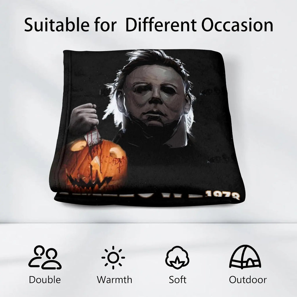 SPXUBZ Blanket Halloween Blanket Horror Movie Blanket Flannel Fleece Throw Blanket for Kids Adults Bedding - View 2