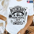 Men's Unisex Bitchcraft Bold Halloween Tee - Humorous Text, Crew Neck, All Over Print, Casual Softstyle Shirt for Halloween, Children's Day, Everyday Wear - Sohochic