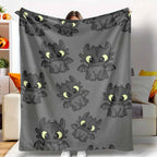 Toothless Dragon Print Flannel Throw Blanket - Anti-Pilling, Wrinkle Resistant, Cozy Warm for Cool Evenings, Lightweight Soft, for Toddlers, Home Couch Bed Room Decor Gift - View 1