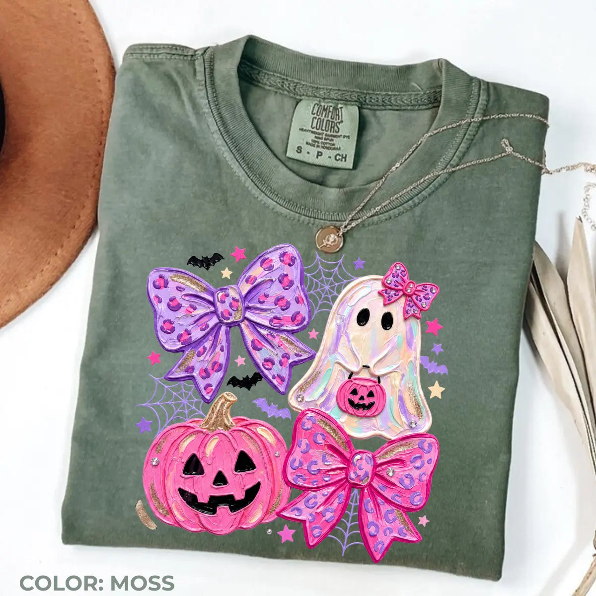 Comfort Colors Preppy Ghost Coquette Shirt, Cute Pink Bow Halloween T-Shirt, Girly Spooky Season Graphic Tee, Retro Fall Ghost Apparel, Trendy Gift - View 25