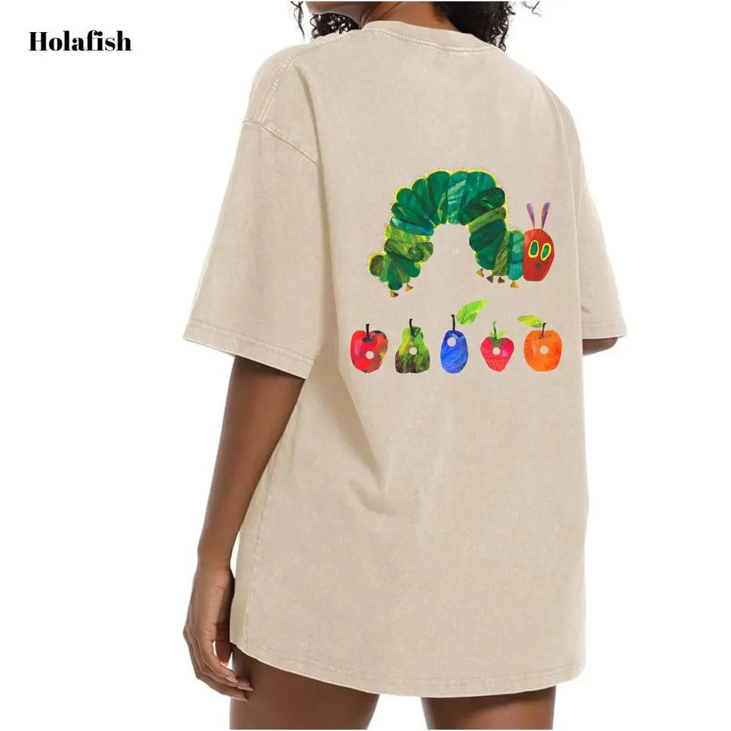 Holafish Heavyweight Cotton Streetwear T-Shirt with Acid Wash