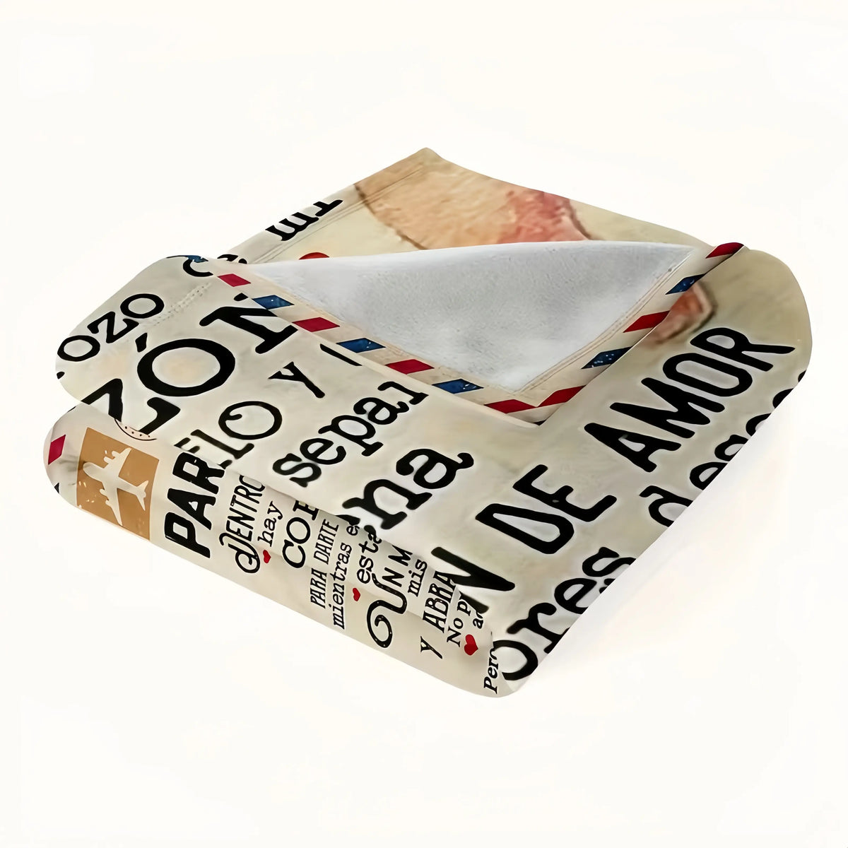 A Spanish letter: papa gives a blanket to his daughter, papa & mama give Birthday gift for son & daughter. A soft and comfortable flannel blanket, perfect for various occasions, a Valentine's Day gift.Easter Gifts for Kids - View 6