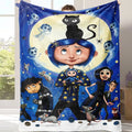 Coraline Cartoon Character Print Soft Flannel Blanket - Home & Travel Use Bed Throw, Ideal Holiday Christmas Birthday Gift for Teens & Children, General Use for Adults, Sohochic Flannel Blankets - View 1