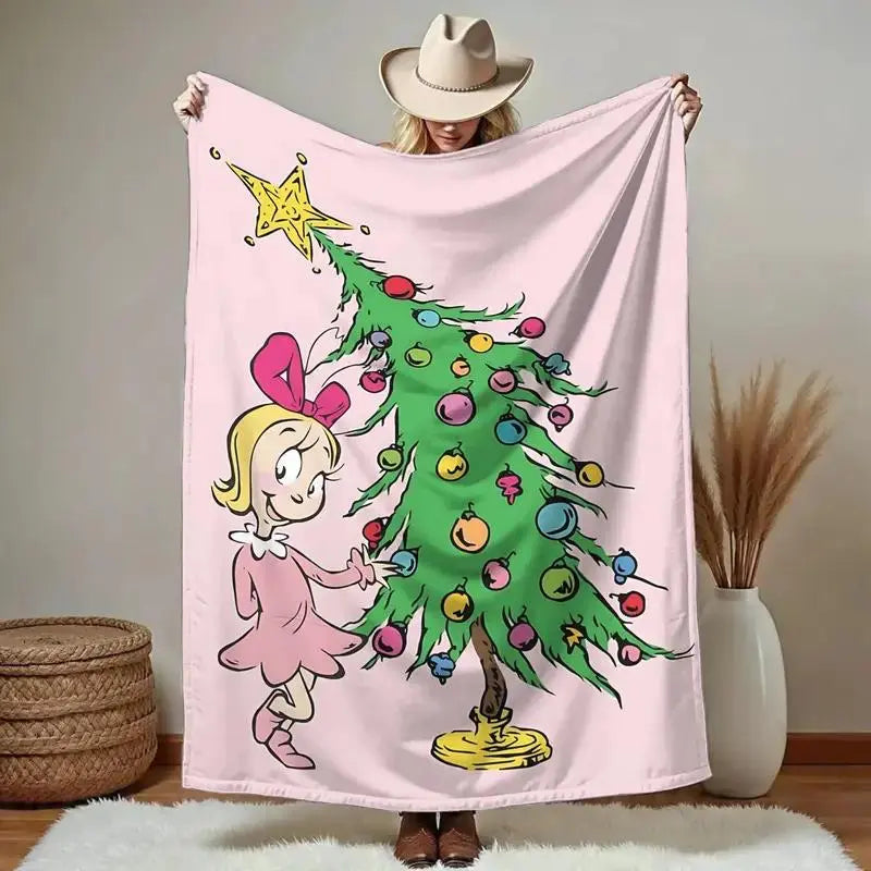 Funny Cartoon Christmas Print Super Soft Flannel Blanket, multi-purpose, suitable for sofa, bedroom, office or camping, suitable for all seasons - View 14