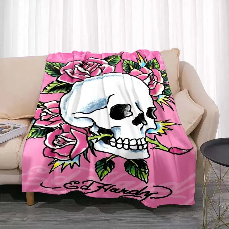 3dED- HARDY Tattoo Tiger Skull Blanket Living Room Bedroom Sofa Soft and Comfortable Warm Blanket Office Leisure Blanket - View 18