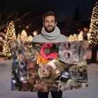 Funny Monkey Face Blanket, Soft Flannel Throw for Home Decor & Camping, Unique Gift for Animal Lovers, Warm & Durable Design Christmas gift Dream Weave Home - View 8
