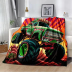 Soft Funny Throw Blanket M-Monster Jam Flannel Blanket - Soft and comfortable, with fashionable print design, suitable for daily use and gift giving (birthdays, Christmas, Thanksgiving) B-4 - View 13