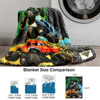 Monster Jam Monster Truck Flannel Throw Blanket, Soft Warm Polyester Fiber Bedding, Ideal Father's Day Gifts for Year-Round Use - View 3