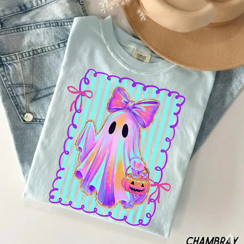 Comfort Colors Preppy Halloween Ghost Cotton Tee Unisex