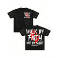 Faith‑Based Graphic Tee, Unisex Cotton T‑Shirt, Graffiti‑Style Dual‑Side Bible Quote Print, Edgy Aesthetic Tops For Gatherings & Casual Daily Moments.