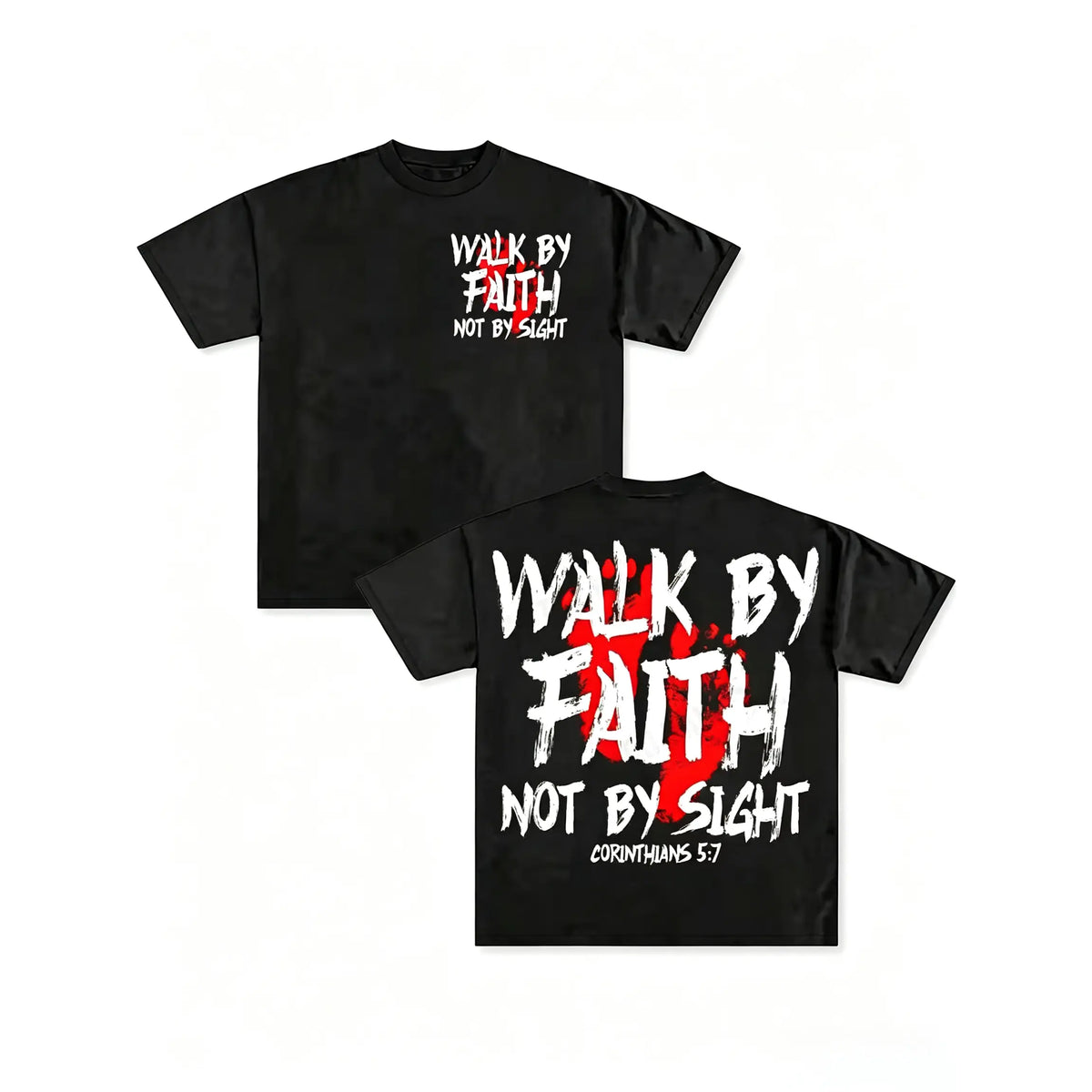 Faith‑Based Graphic Tee, Unisex Cotton T‑Shirt, Graffiti‑Style Dual‑Side Bible Quote Print, Edgy Aesthetic Tops For Gatherings & Casual Daily Moments.