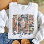 Spooky Season Collage Sweatshirt - Ash Grey - Spooky Sweatshirt - View 1