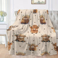 Cute Highland Cow Pattern Flannel Fleece Blanket, Soft Warm Nap Throw for Sofa & Bed, Lightweight Cozy Blanket for Home & Office, Multifunctional Fluffy Blanket, Decorative Gift #GLOBAL PICKS - View 8