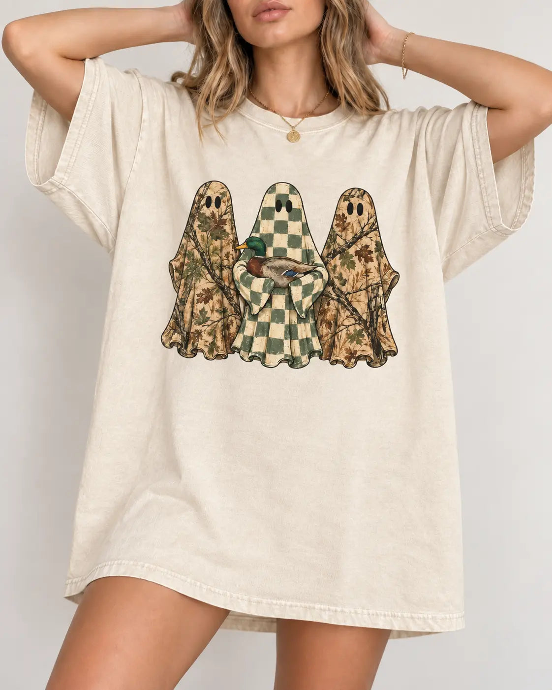 Hunting Season Ghosts Comfort Colors Camo Mallard Tee