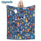 [SummerVibes] DISNEY CLASSIC Characters Blanket, Super Soft Print Throw Blanket for Kids/Adults, Cute Cartoon Movie Characters, Cozy Bed Sofa Blanket - View 9