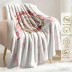 Our Lady of Guadalupe Pink Bow Frame Art Flannel Blanket - Super Soft Warm Wrinkle Resistant Polyester Throw with Colorful Cute Sloth Design, Comfy Vibes Cozy Style - Ideal for Bed, Sofa - Unique Gifts for Women - View 4